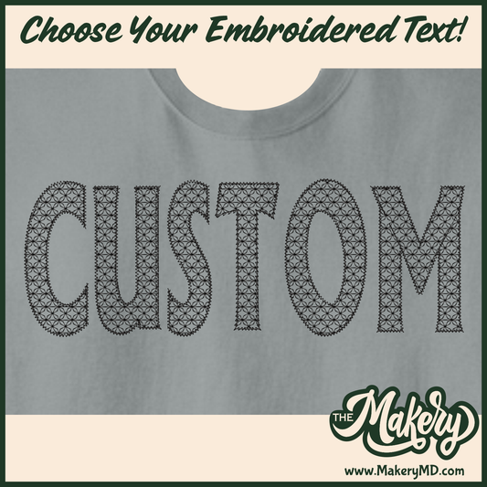 Starburst - Custom Embroidered Text (M00-E-MCross11)