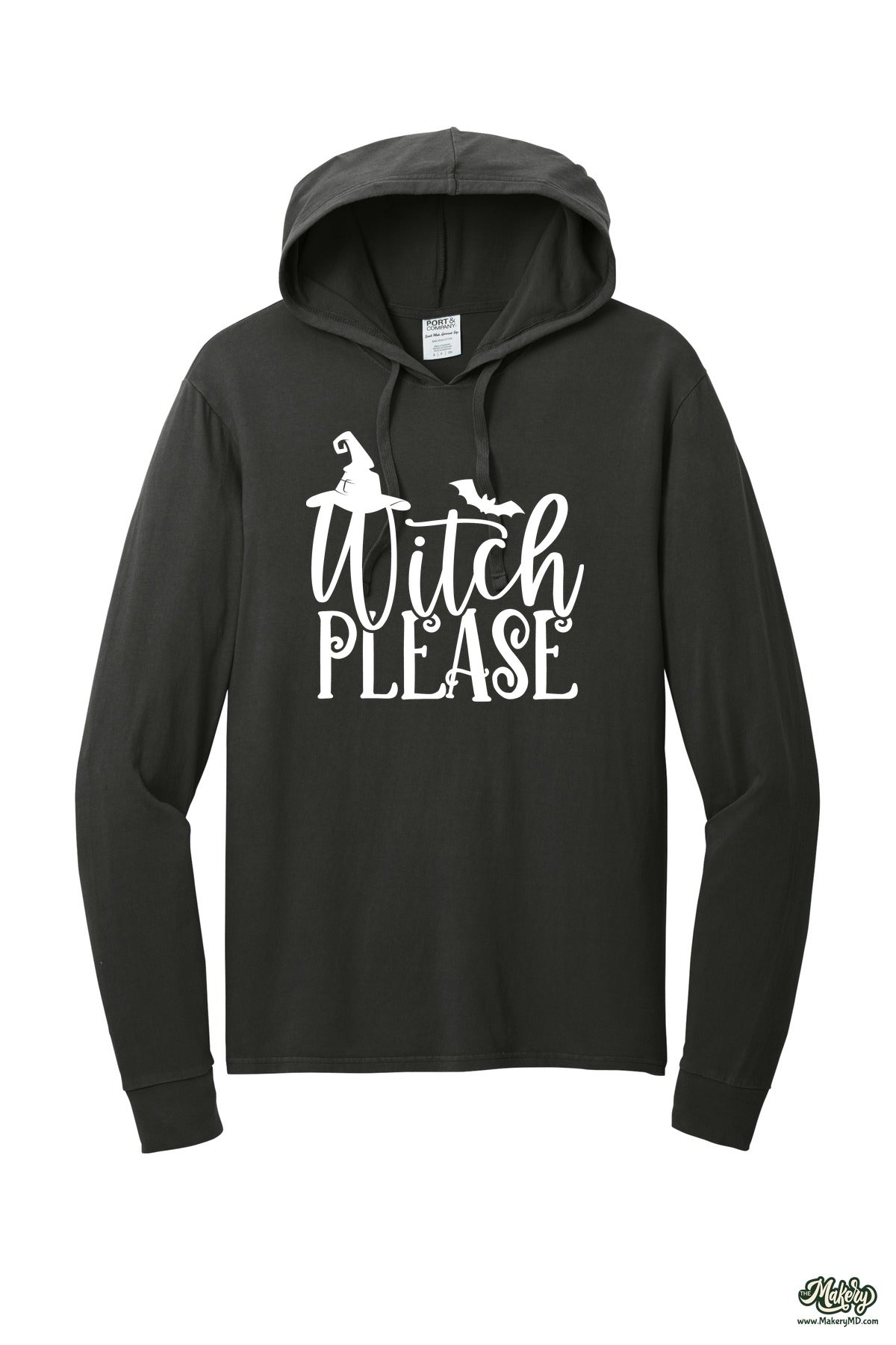 Long Sleeve Hooded Tee / Black / front