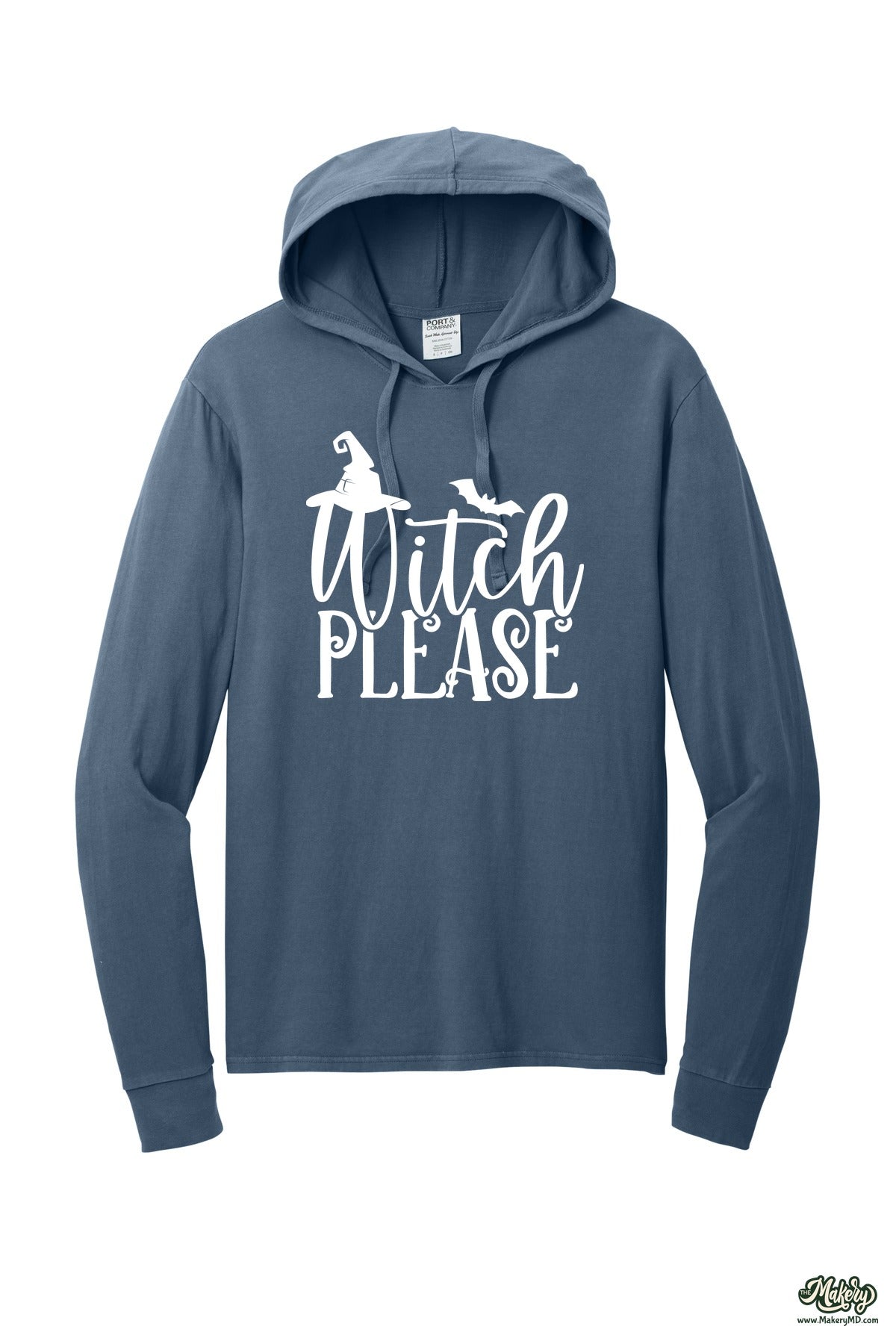 Long Sleeve Hooded Tee / Denim Blue / front