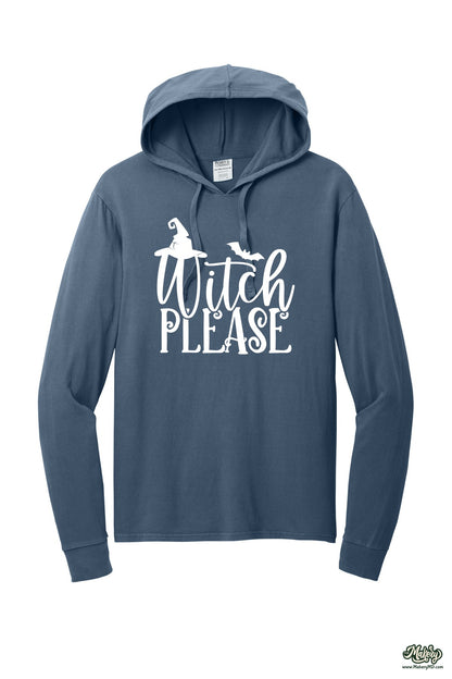 Long Sleeve Hooded Tee / Denim Blue / front