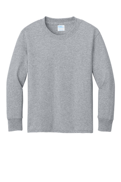 Port & Co Youth Long Sleeve Core Cotton Tee. PC54YLS (Choose Your Design)