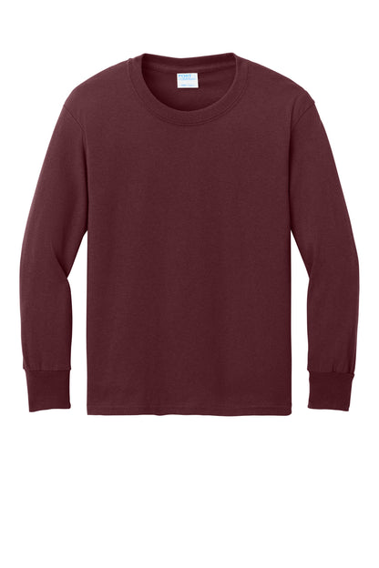 Port & Co Youth Long Sleeve Core Cotton Tee. PC54YLS (Choose Your Design)