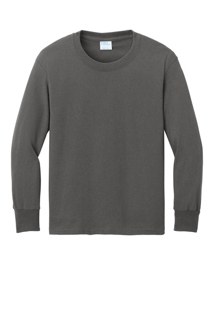 Port & Co Youth Long Sleeve Core Cotton Tee. PC54YLS (Choose Your Design)
