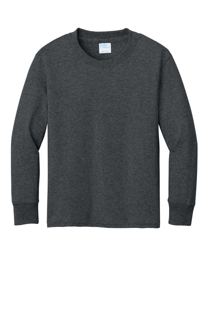 Port & Co Youth Long Sleeve Core Cotton Tee. PC54YLS (Choose Your Design)