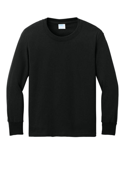 Port & Co Youth Long Sleeve Core Cotton Tee. PC54YLS (Choose Your Design)