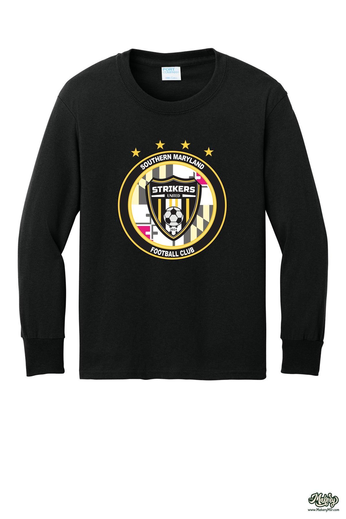 Long Sleeve Cotton Tee / Jet Black / front
