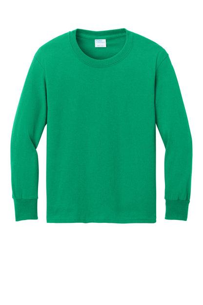 Port & Co Youth Long Sleeve Core Cotton Tee. PC54YLS (Choose Your Design)