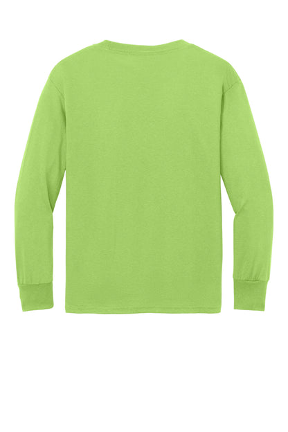Port & Co Youth Long Sleeve Core Cotton Tee. PC54YLS (Choose Your Design)