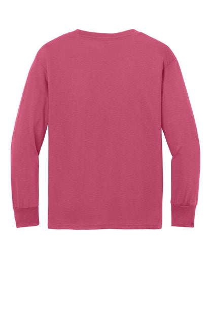 Port & Co Youth Long Sleeve Core Cotton Tee. PC54YLS (Choose Your Design)