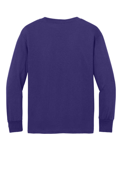 Port & Co Youth Long Sleeve Core Cotton Tee. PC54YLS (Choose Your Design)