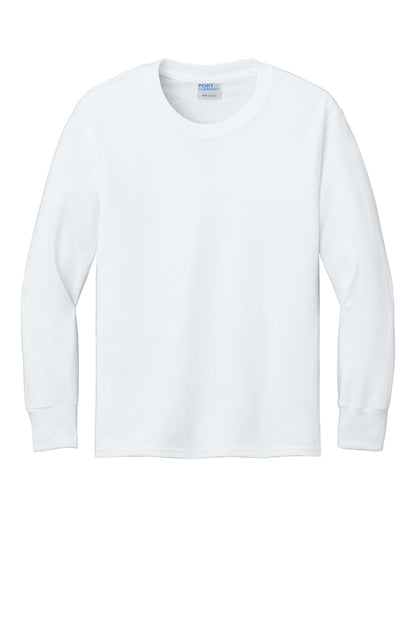 Port & Co Youth Long Sleeve Core Cotton Tee. PC54YLS (Choose Your Design)