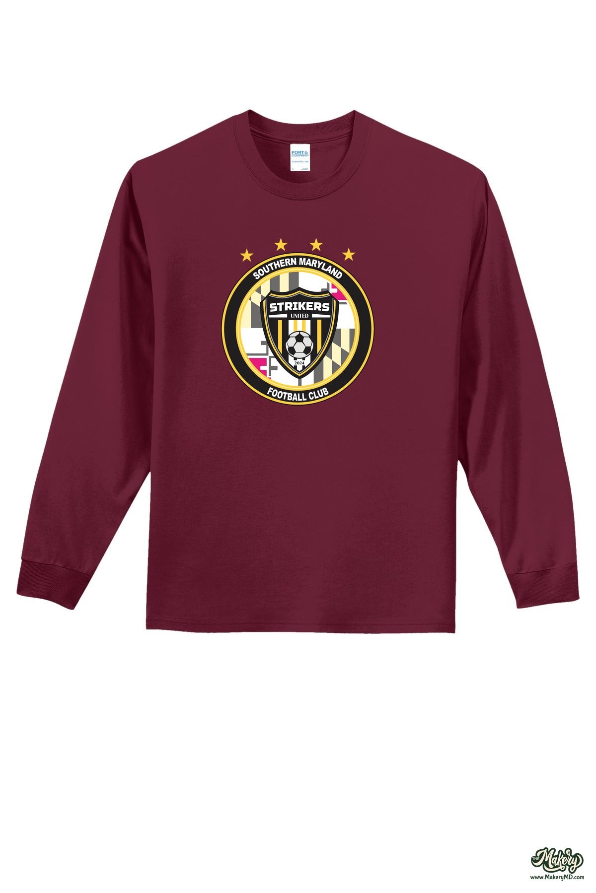 Long Sleeve Cotton Tee / Cardinal / front