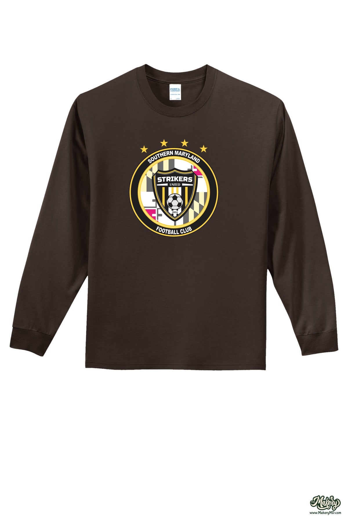 Long Sleeve Cotton Tee / Dark Chocolate Brown / front