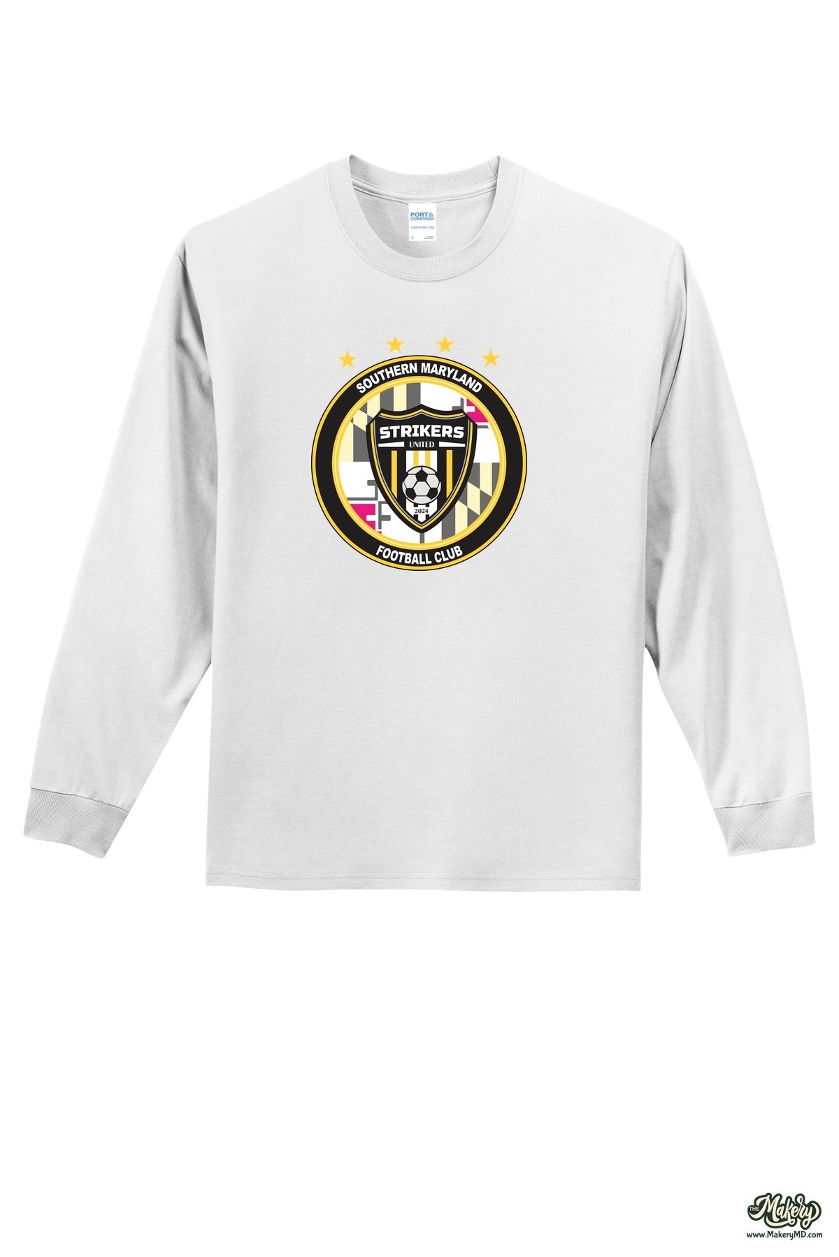 Long Sleeve Cotton Tee / White / front