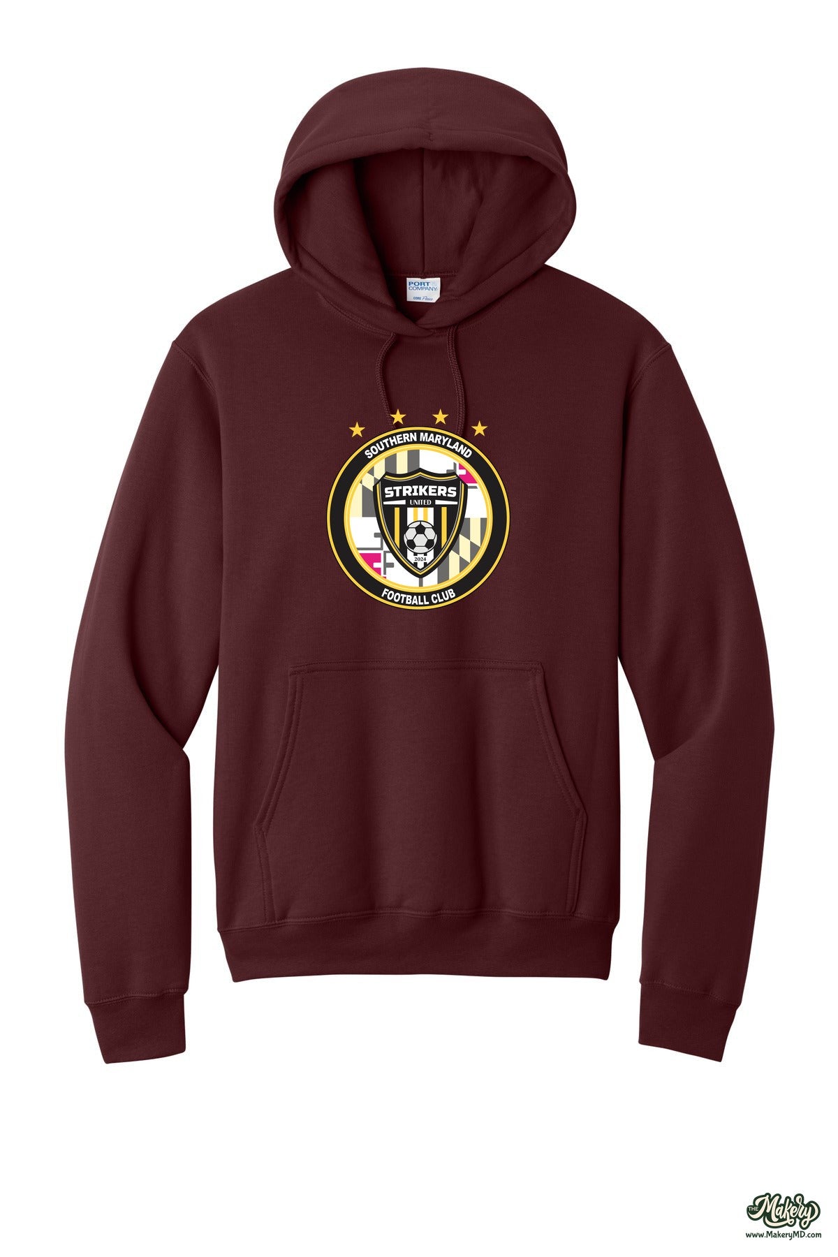Hoodie / Maroon / front