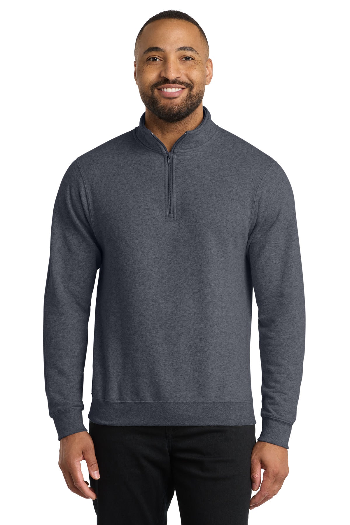 Port & Co Core Fleece 1/4-Zip Pullover Sweatshirt. PC78Q (Choose Your Design)
