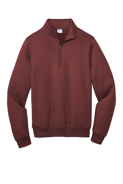 Port & Co Core Fleece 1/4-Zip Pullover Sweatshirt. PC78Q (Choose Your Design)