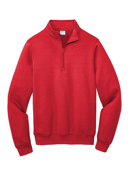 Port & Co Core Fleece 1/4-Zip Pullover Sweatshirt. PC78Q (Choose Your Design)