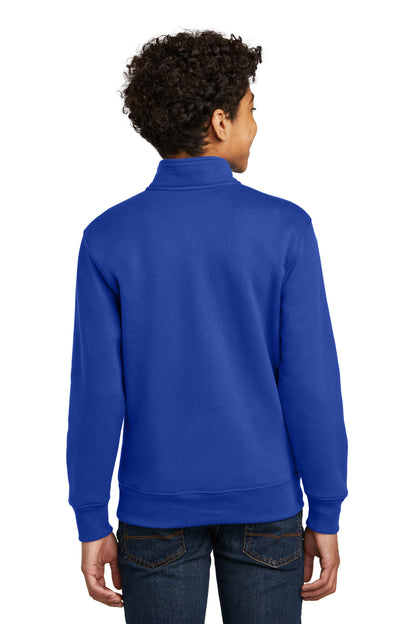 Port & Co Youth Core Fleece 1/4-Zip Pullover Sweatshirt. PC78YQ (Choose Your Design)