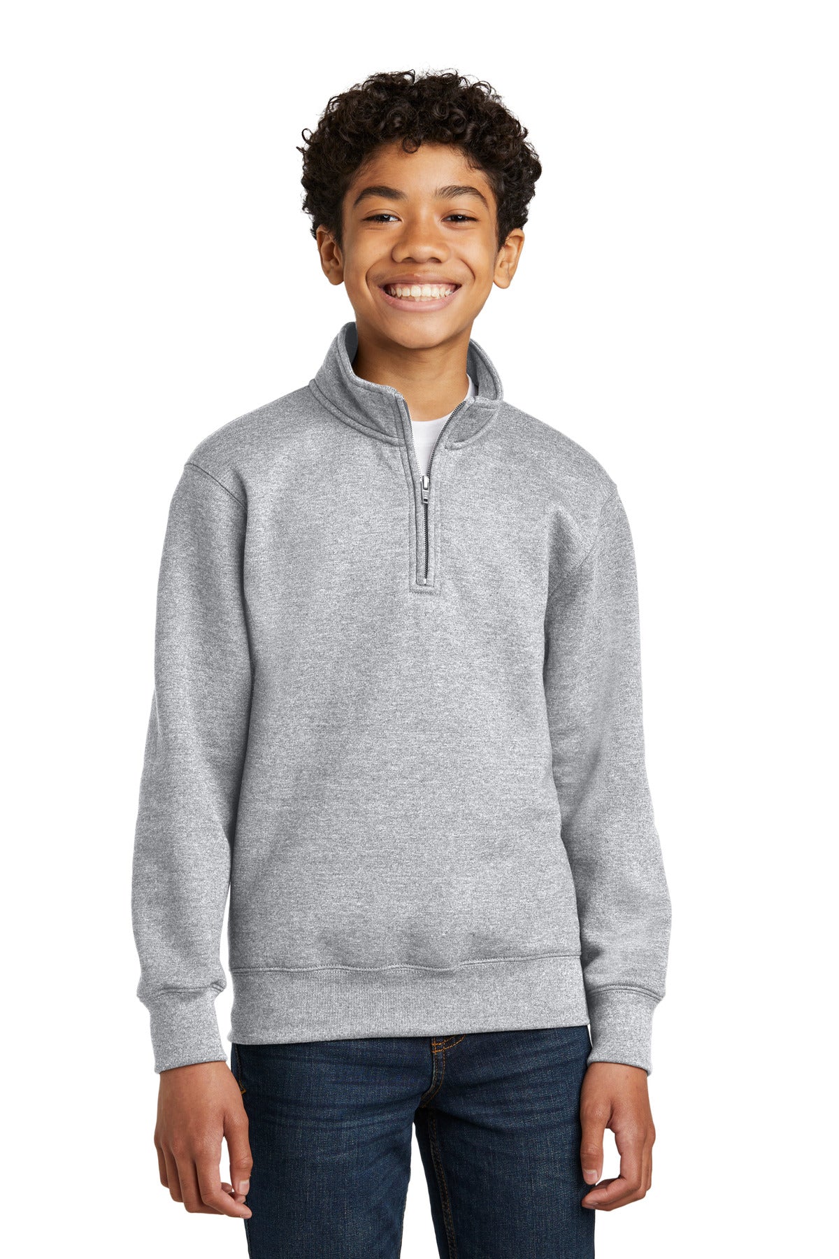 Port & Co Youth Core Fleece 1/4-Zip Pullover Sweatshirt. PC78YQ (Choose Your Design)