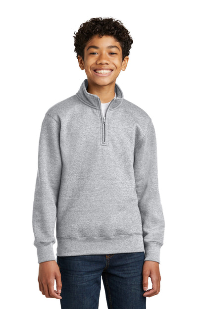 Port & Co Youth Core Fleece 1/4-Zip Pullover Sweatshirt. PC78YQ (Choose Your Design)