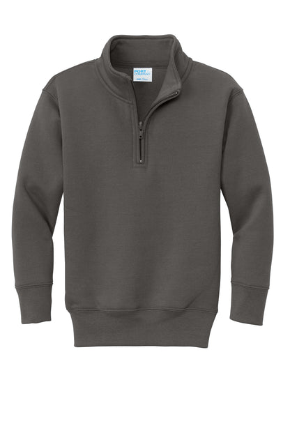 Port & Co Youth Core Fleece 1/4-Zip Pullover Sweatshirt. PC78YQ (Choose Your Design)