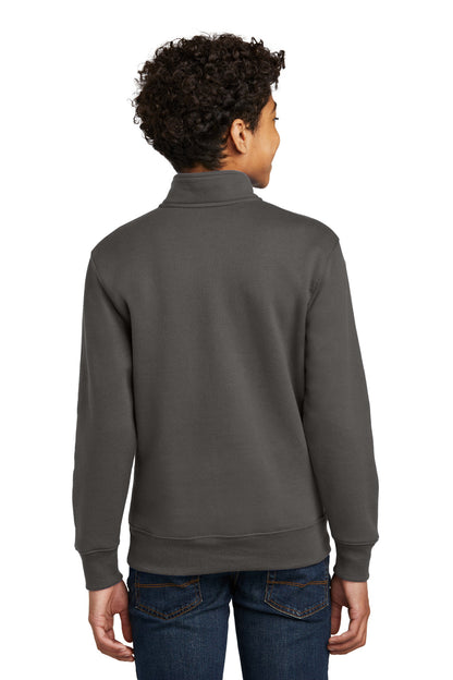 Port & Co Youth Core Fleece 1/4-Zip Pullover Sweatshirt. PC78YQ (Choose Your Design)