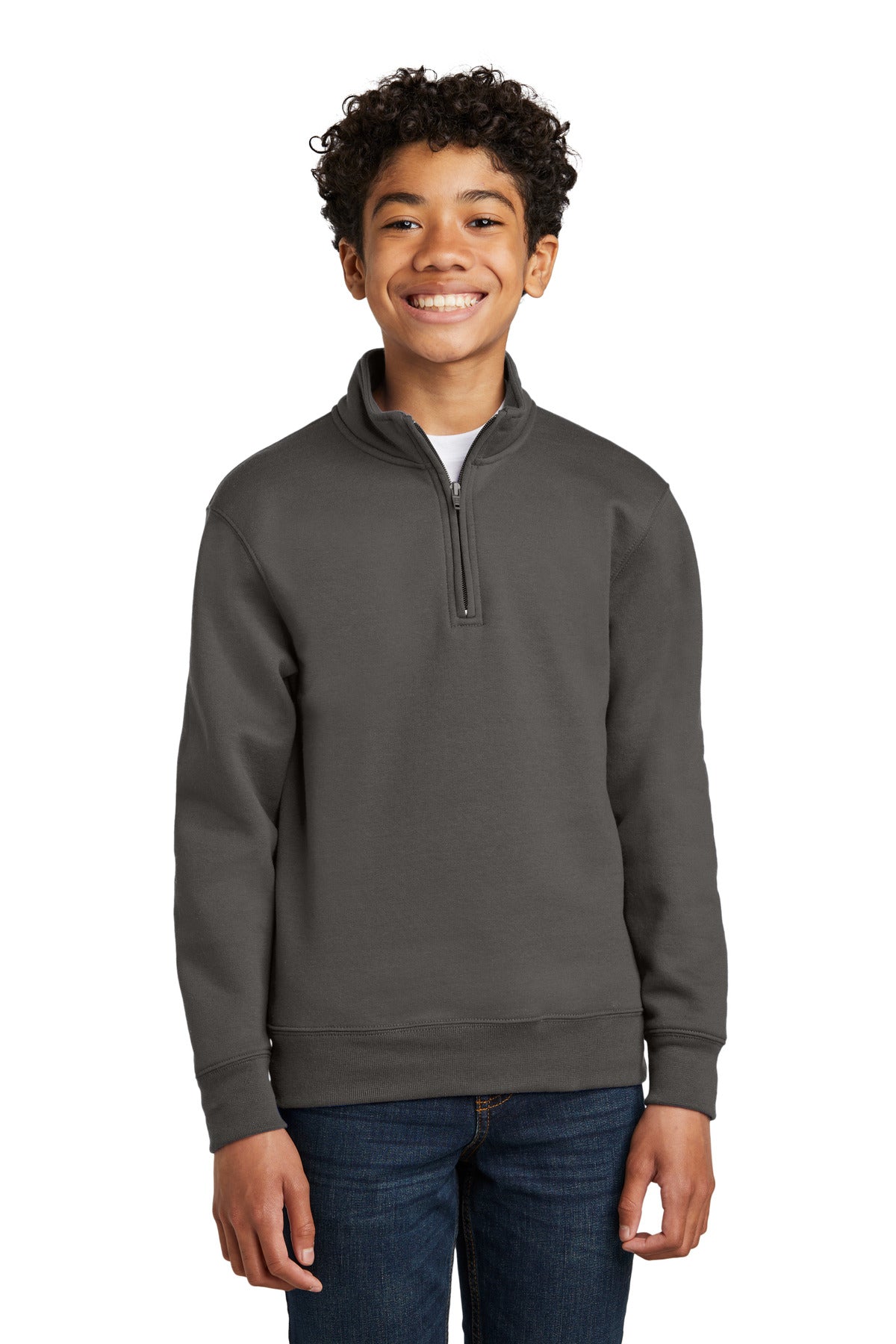 Port & Co Youth Core Fleece 1/4-Zip Pullover Sweatshirt. PC78YQ (Choose Your Design)