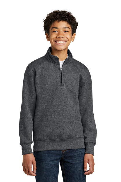 Port & Co Youth Core Fleece 1/4-Zip Pullover Sweatshirt. PC78YQ (Choose Your Design)