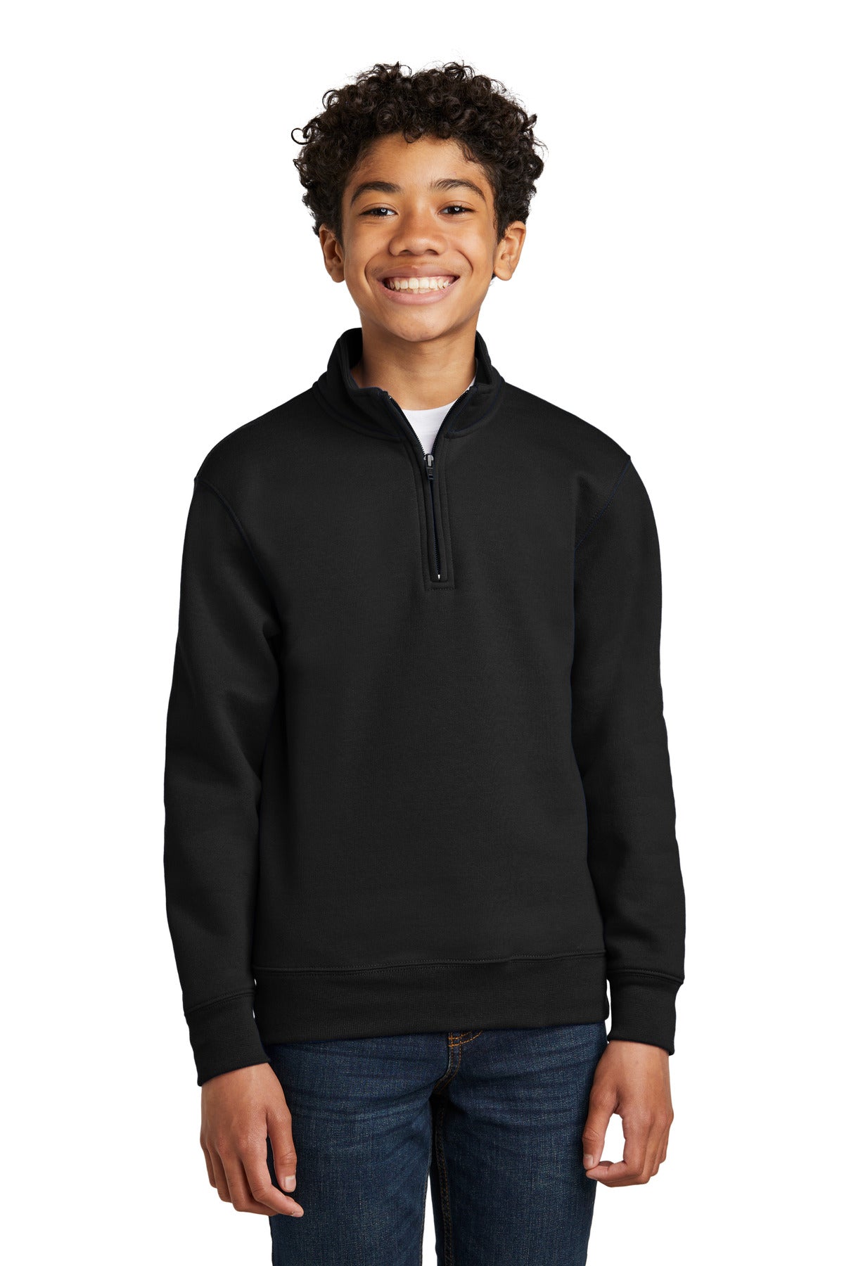 Port & Co Youth Core Fleece 1/4-Zip Pullover Sweatshirt. PC78YQ (Choose Your Design)
