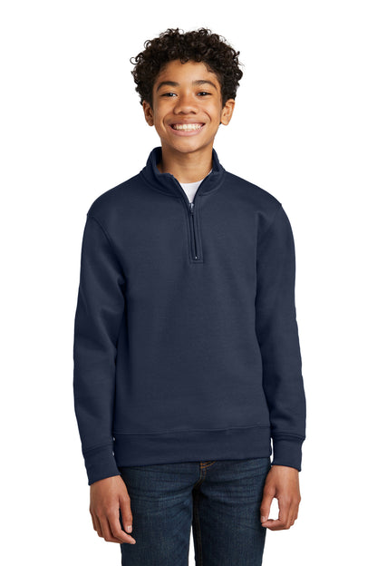 Port & Co Youth Core Fleece 1/4-Zip Pullover Sweatshirt. PC78YQ (Choose Your Design)