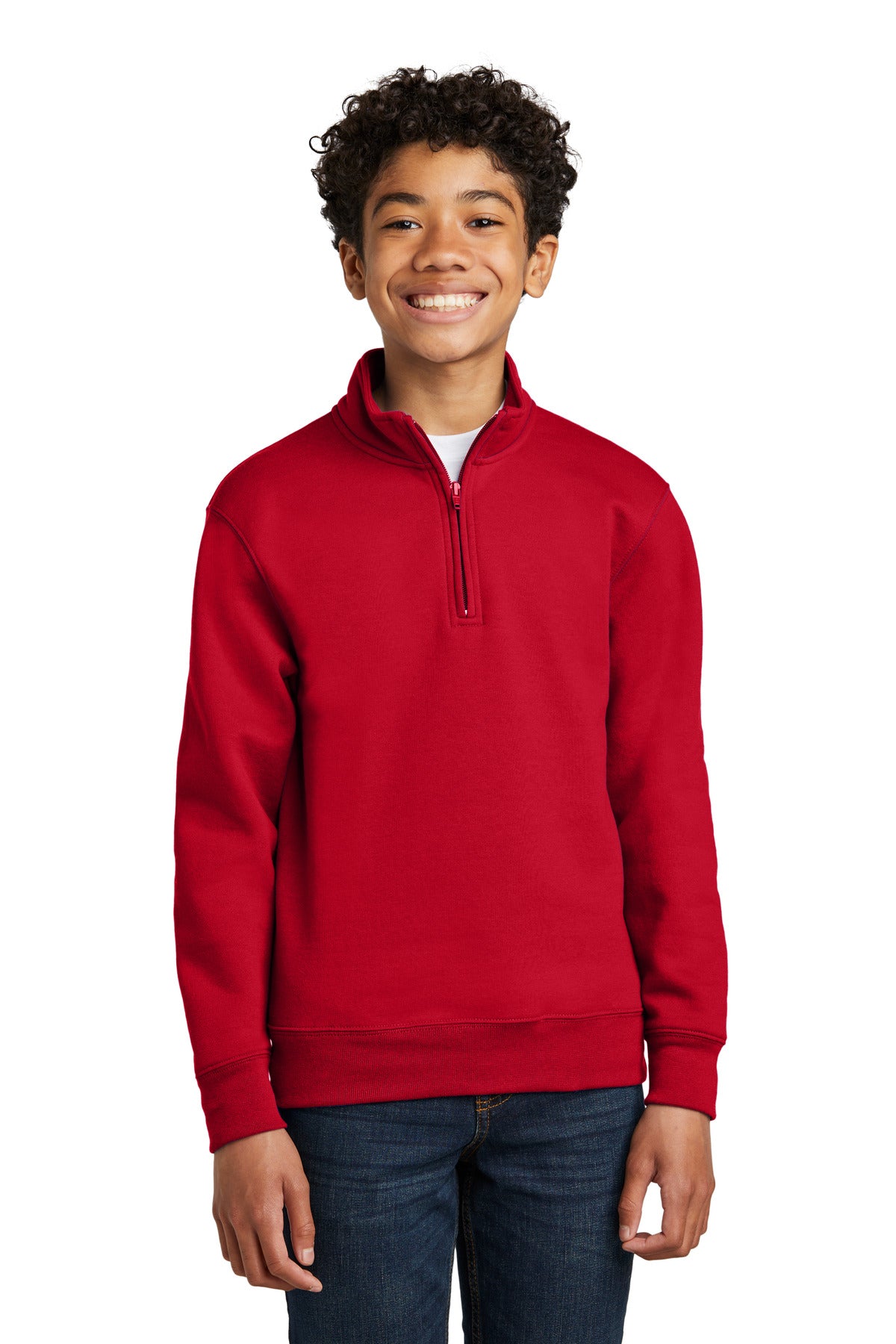 Port & Co Youth Core Fleece 1/4-Zip Pullover Sweatshirt. PC78YQ (Choose Your Design)