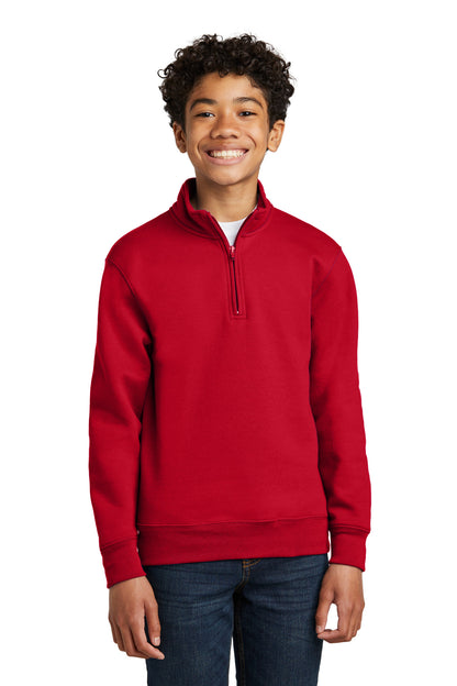 Port & Co Youth Core Fleece 1/4-Zip Pullover Sweatshirt. PC78YQ (Choose Your Design)