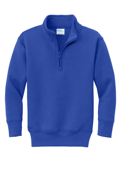 Port & Co Youth Core Fleece 1/4-Zip Pullover Sweatshirt. PC78YQ (Choose Your Design)