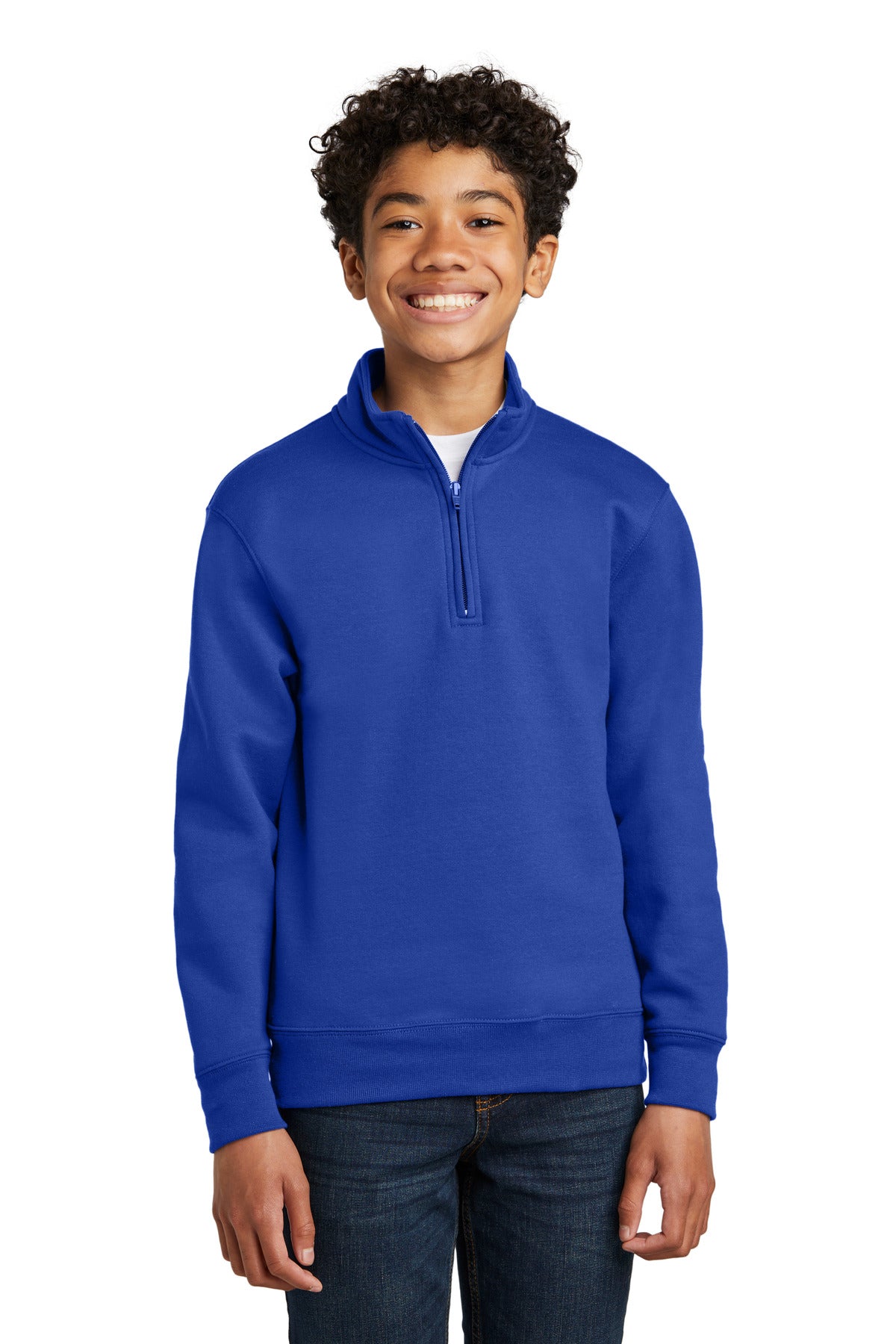 Port & Co Youth Core Fleece 1/4-Zip Pullover Sweatshirt. PC78YQ (Choose Your Design)