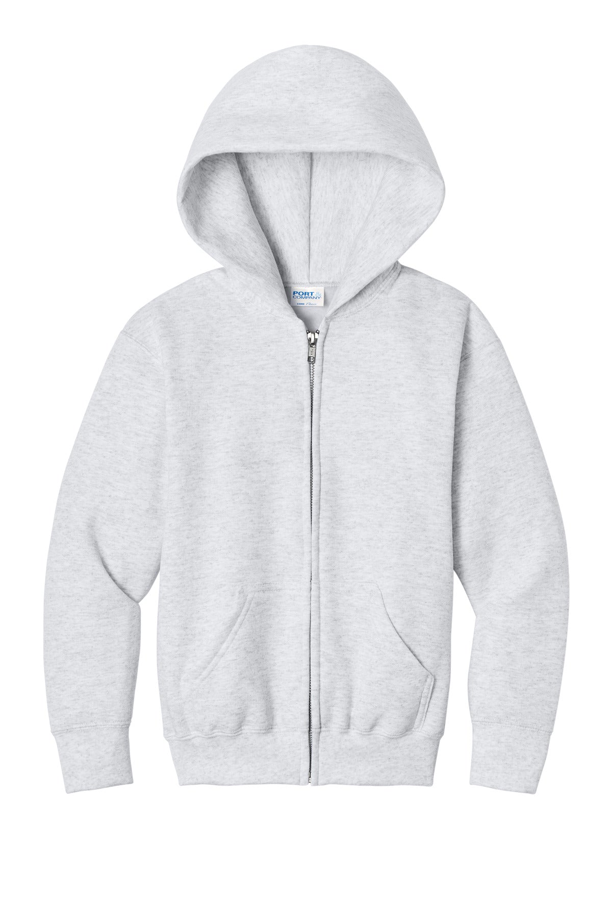 Port & Co Youth Core Fleece Full-Zip Hooded Sweatshirt. PC78YZH (Choose Your Design)