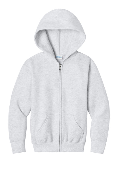 Port & Co Youth Core Fleece Full-Zip Hooded Sweatshirt. PC78YZH (Choose Your Design)