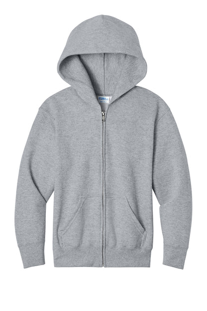 Port & Co Youth Core Fleece Full-Zip Hooded Sweatshirt. PC78YZH (Choose Your Design)
