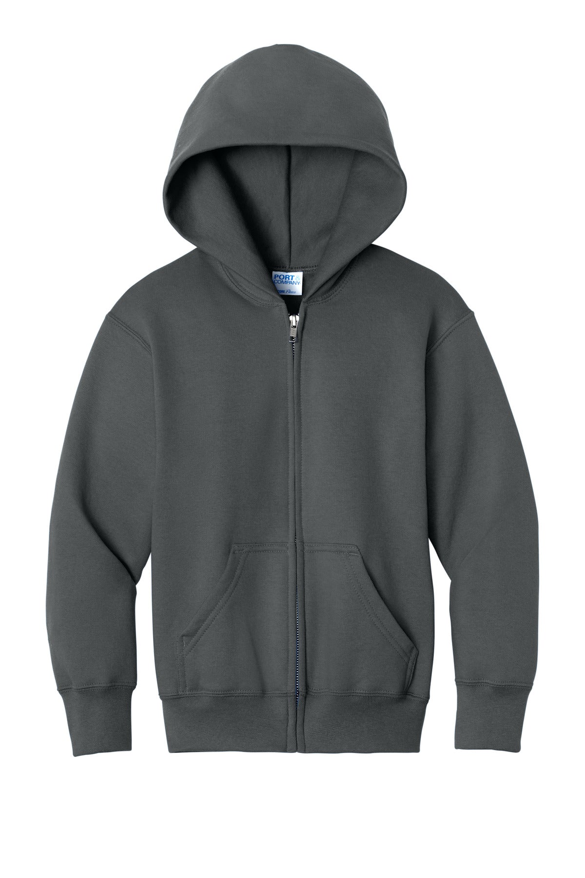 Port & Co Youth Core Fleece Full-Zip Hooded Sweatshirt. PC78YZH (Choose Your Design)