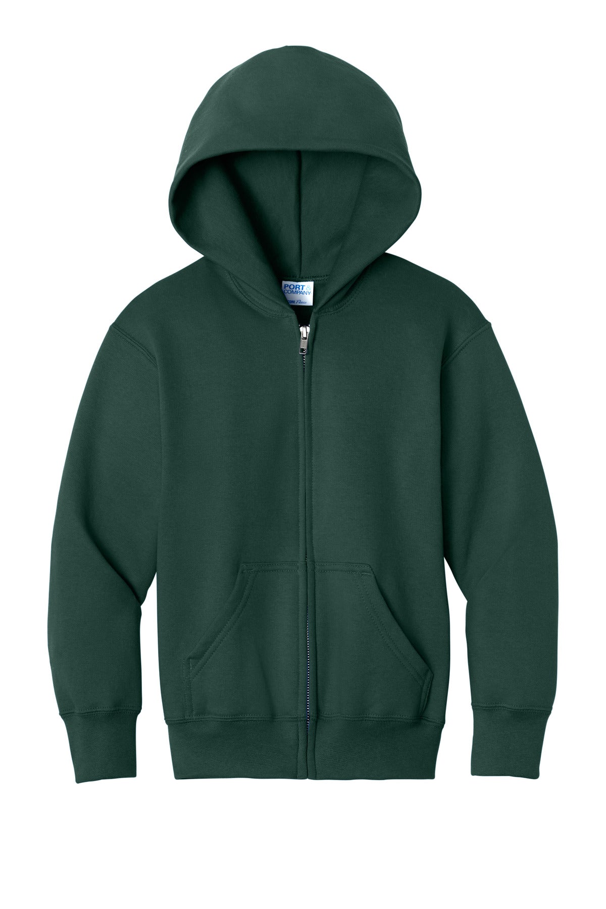 Port & Co Youth Core Fleece Full-Zip Hooded Sweatshirt. PC78YZH (Choose Your Design)