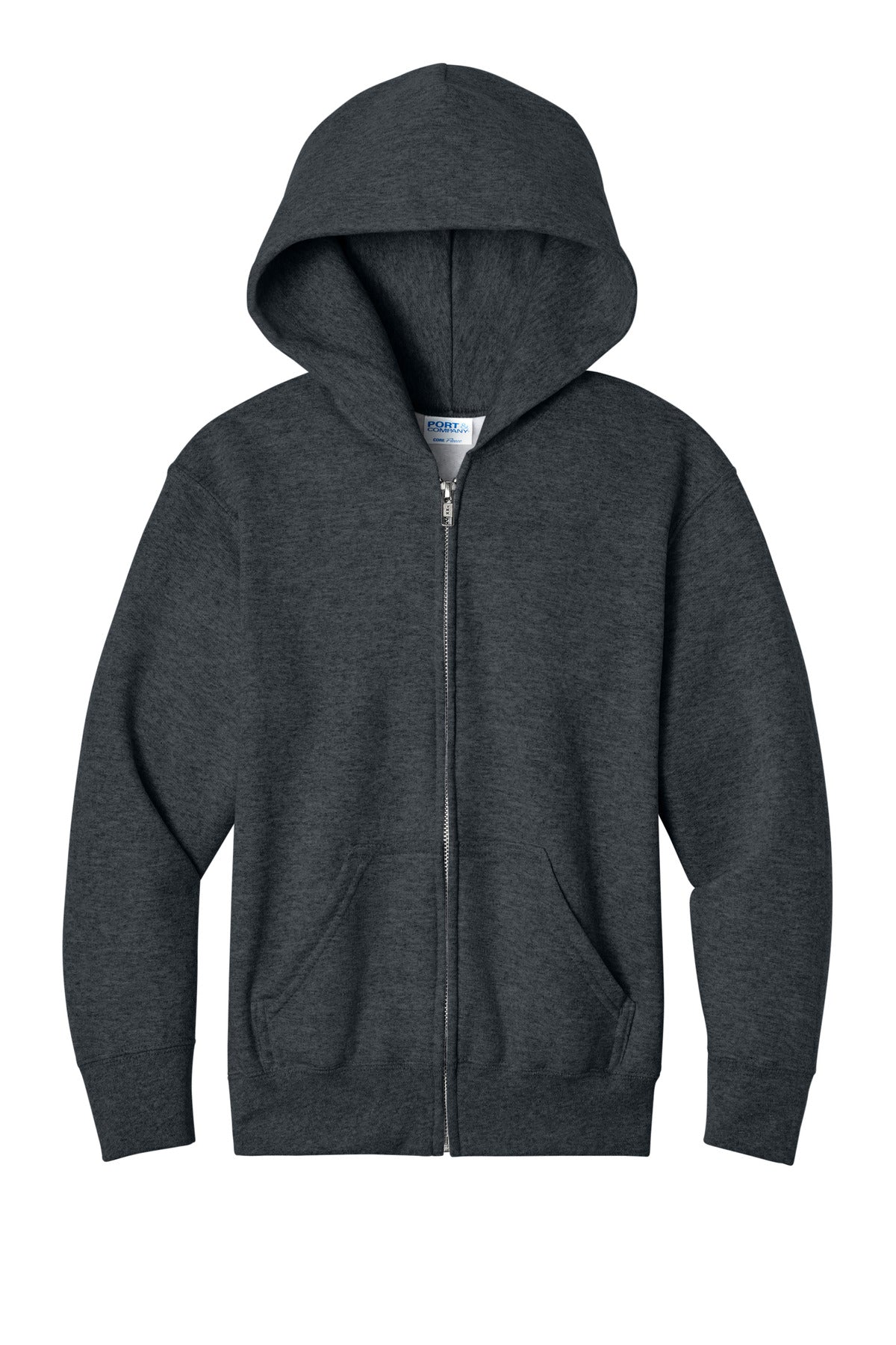 Zip Hoodie / Dark Heather Grey / front