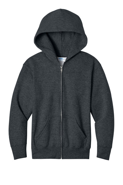 Zip Hoodie / Dark Heather Grey / front