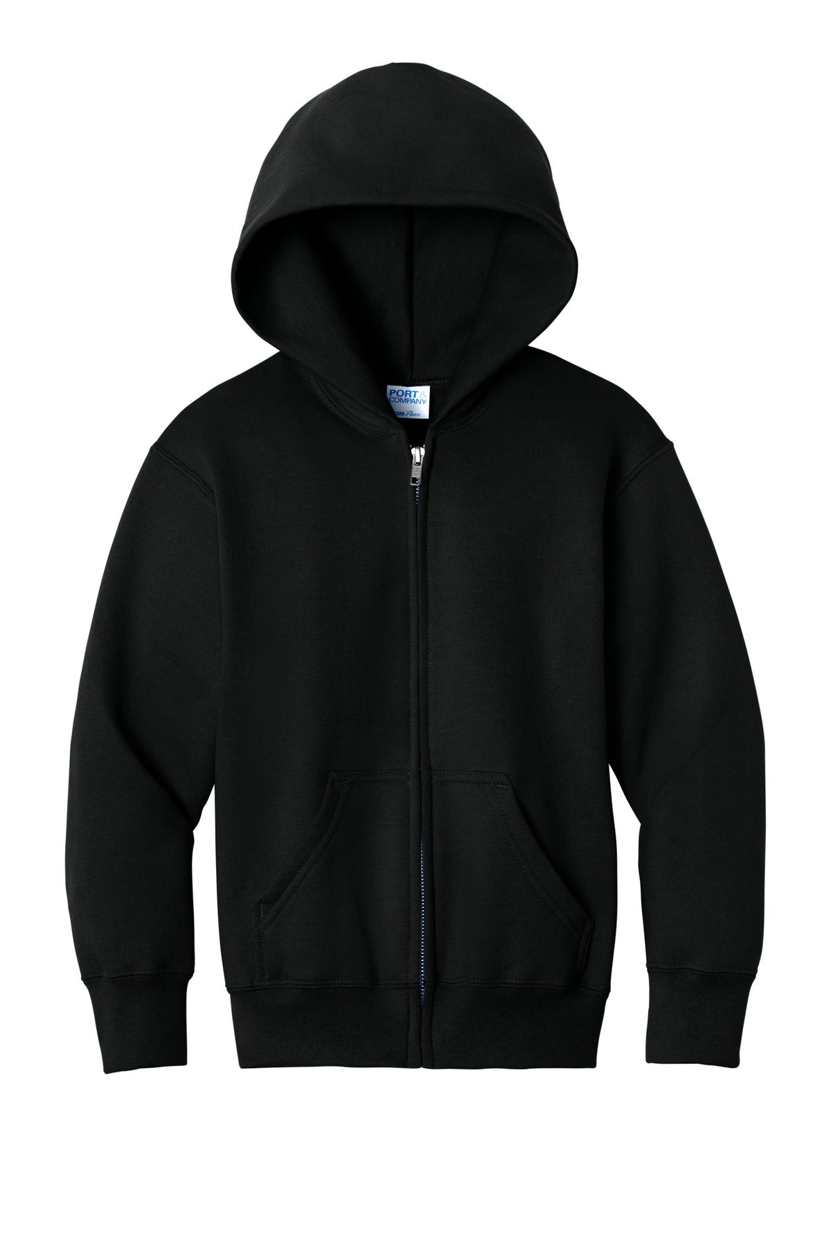 Port & Co Youth Core Fleece Full-Zip Hooded Sweatshirt. PC78YZH (Choose Your Design)