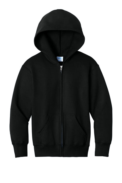 Port & Co Youth Core Fleece Full-Zip Hooded Sweatshirt. PC78YZH (Choose Your Design)