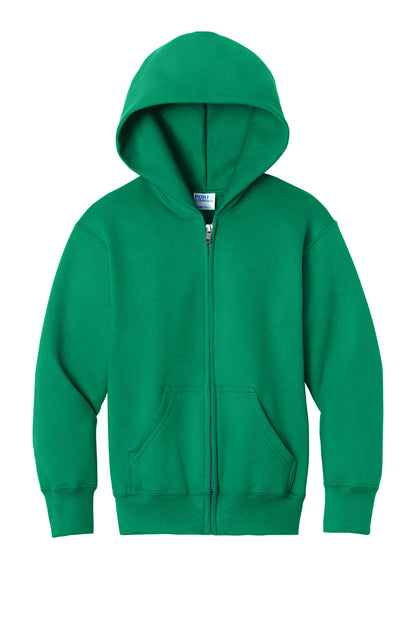 Port & Co Youth Core Fleece Full-Zip Hooded Sweatshirt. PC78YZH (Choose Your Design)