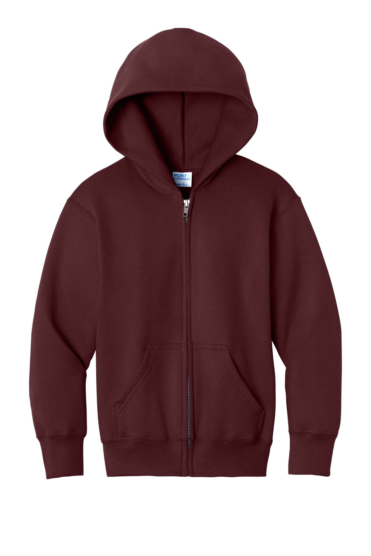 Port & Co Youth Core Fleece Full-Zip Hooded Sweatshirt. PC78YZH (Choose Your Design)