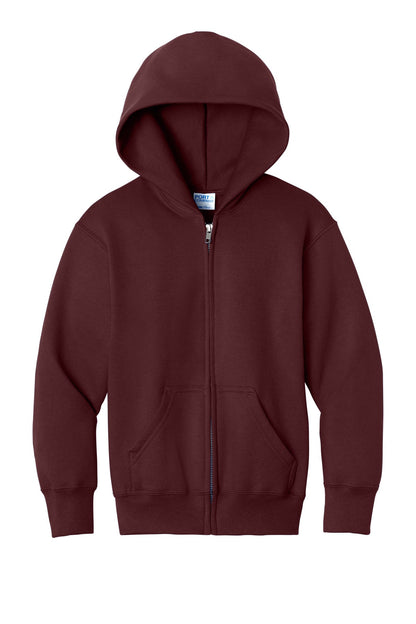 Zip Hoodie / Maroon / front