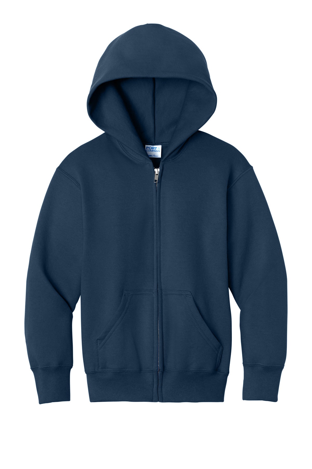 Port & Co Youth Core Fleece Full-Zip Hooded Sweatshirt. PC78YZH (Choose Your Design)
