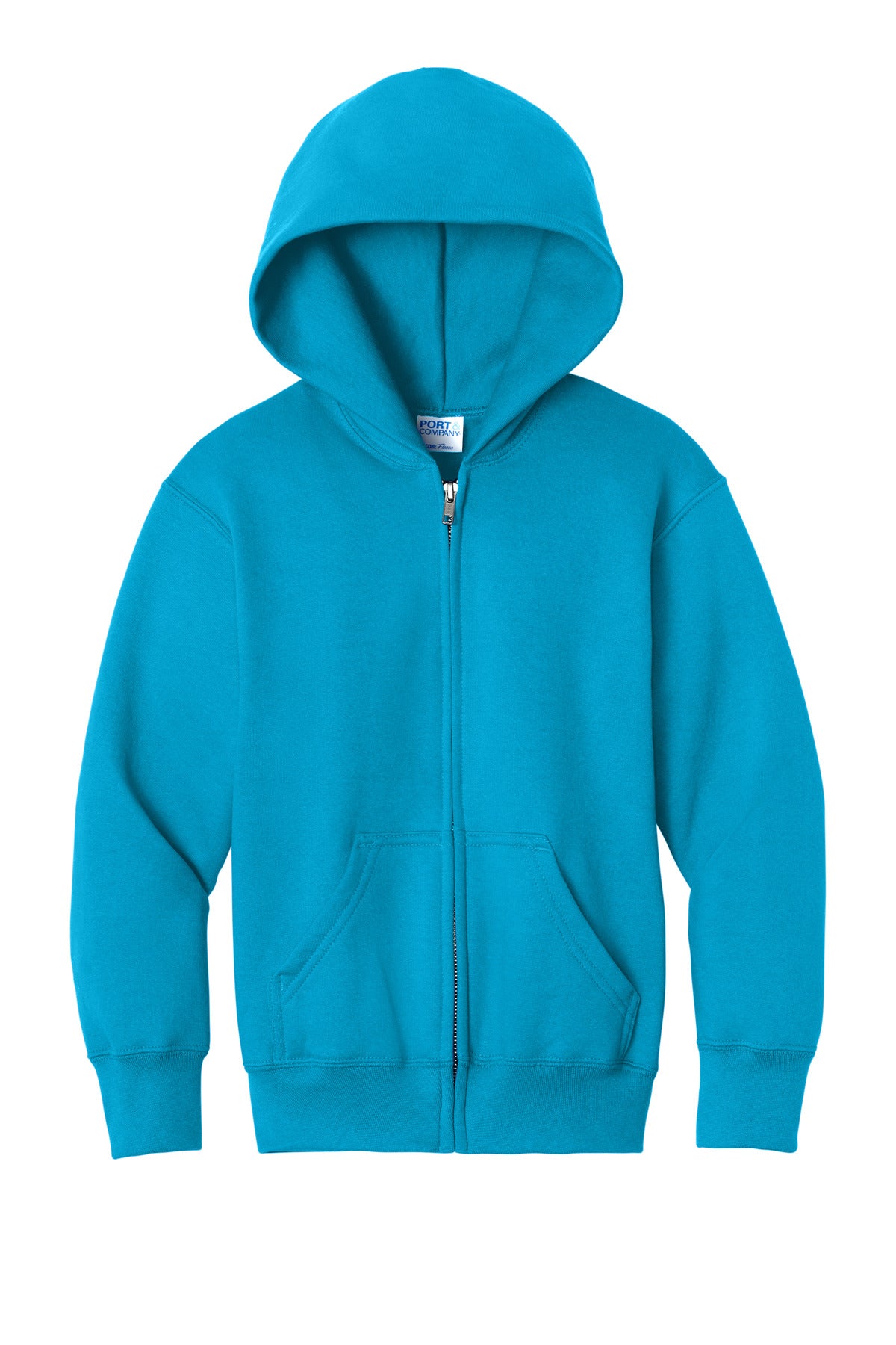 Port & Co Youth Core Fleece Full-Zip Hooded Sweatshirt. PC78YZH (Choose Your Design)