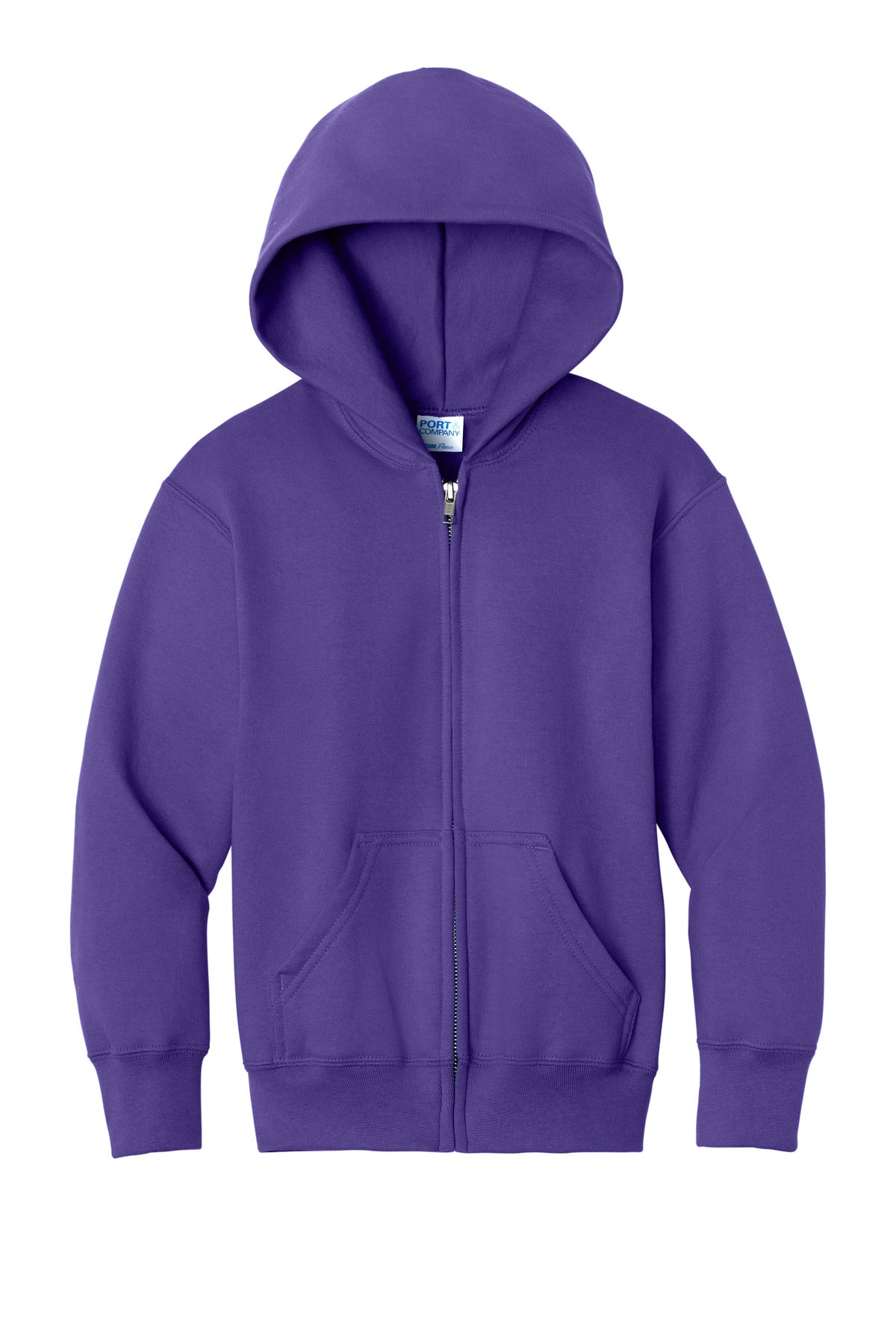 Port & Co Youth Core Fleece Full-Zip Hooded Sweatshirt. PC78YZH (Choose Your Design)
